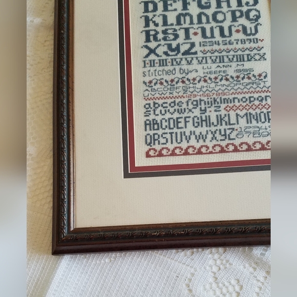 Framed Glass Cross Stitch Alphabet Numbers Ready to hang - Picture 5 of 9